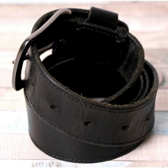 Levi's SADDLE BLACK GENUINE LEATHER 1 3/8"Wd CASUAL DRESS MEN'S BELT Sz 36 (P26 - Picture 3 of 10